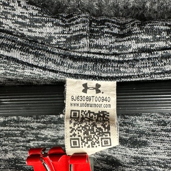 Under Armour Hoodie Womens Small Tech Long Sleeve Henley Gray V Neck Pullover - Picture 4 of 7